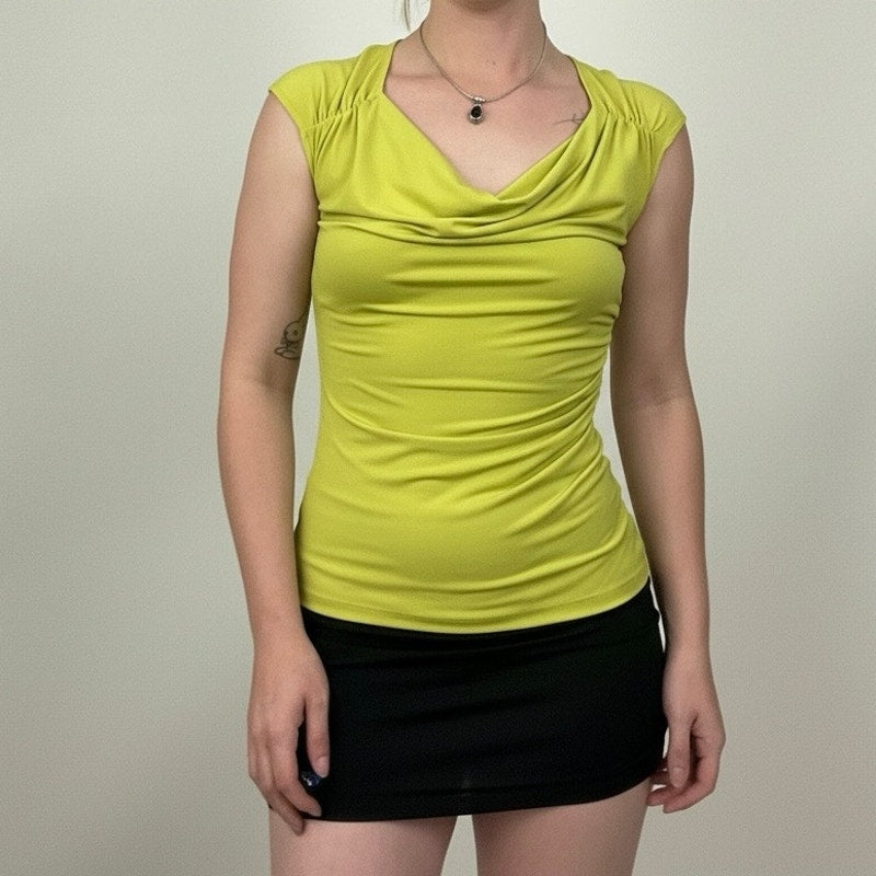 Anthracite for Muse Green Cowl Neck Ruched Blouse