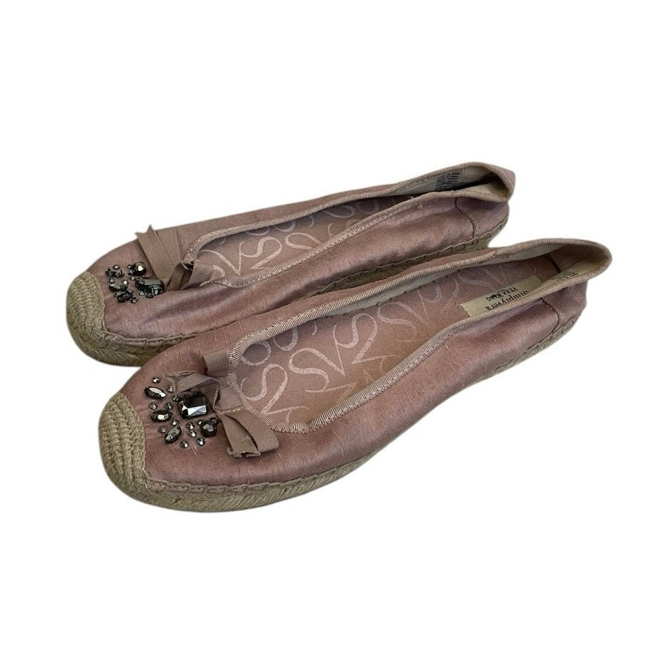 Simply Vera Vera Wang Svorla Pink Rhinestone Beaded Embellished Bow Flats