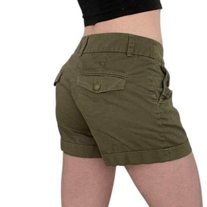 H&M Olive Green Mini Denim Shorts