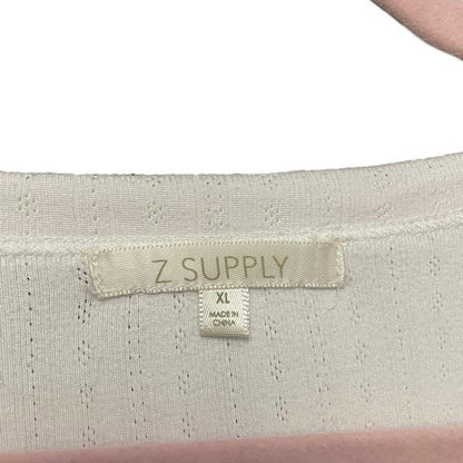 Z Supply Cream V-Neck Ribbed Sweater