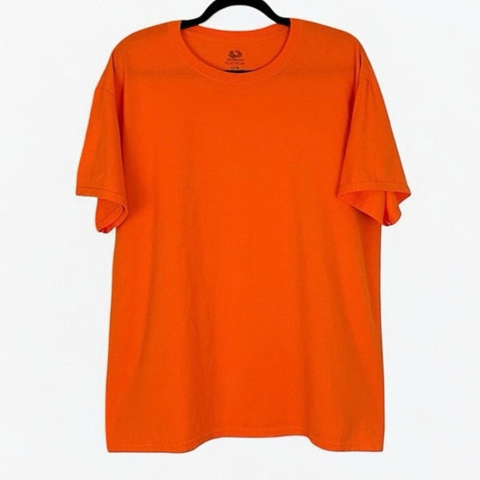 Fruit of the Loom Platinum Neon Vibrant Orange Mens Short Sleeve Tee