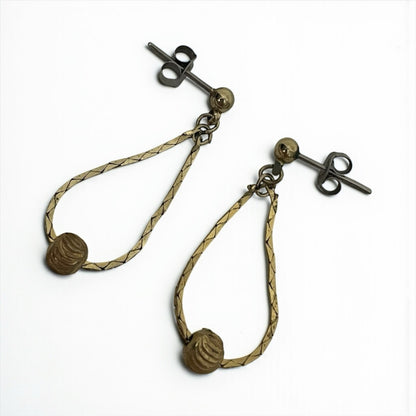 Vintage Gold Chain Beaded Earrings