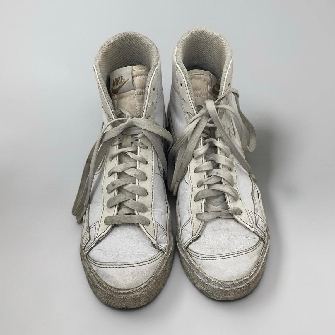 Nike White Blazer Mid '77 Distressed Sneakers