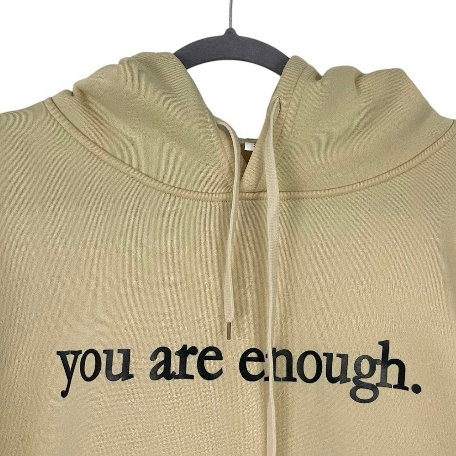 NWOT Still Here Cream "You Are Enough." Graphic Hoodie Sweatshirt
