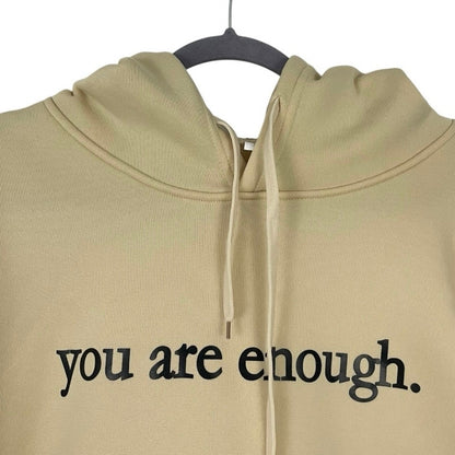 NWOT Still Here Cream "You Are Enough." Graphic Hoodie Sweatshirt