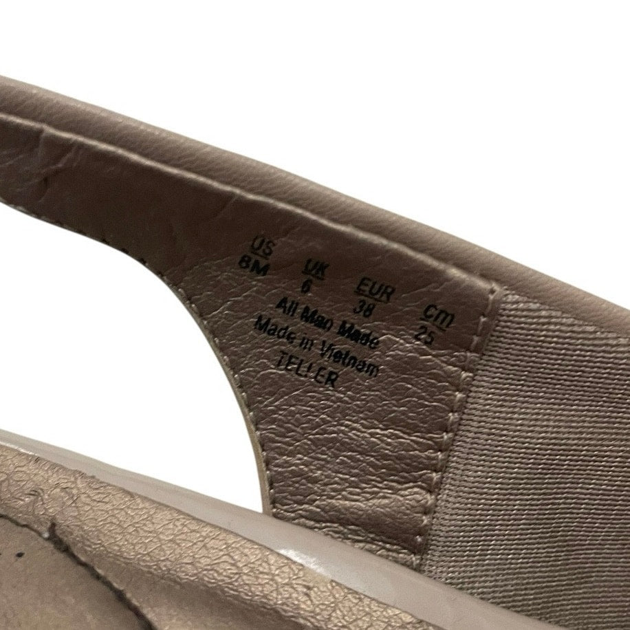 Life Stride Beige Teller Soft System Faux Leather Slingback Heels