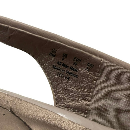 Life Stride Beige Teller Soft System Faux Leather Slingback Heels