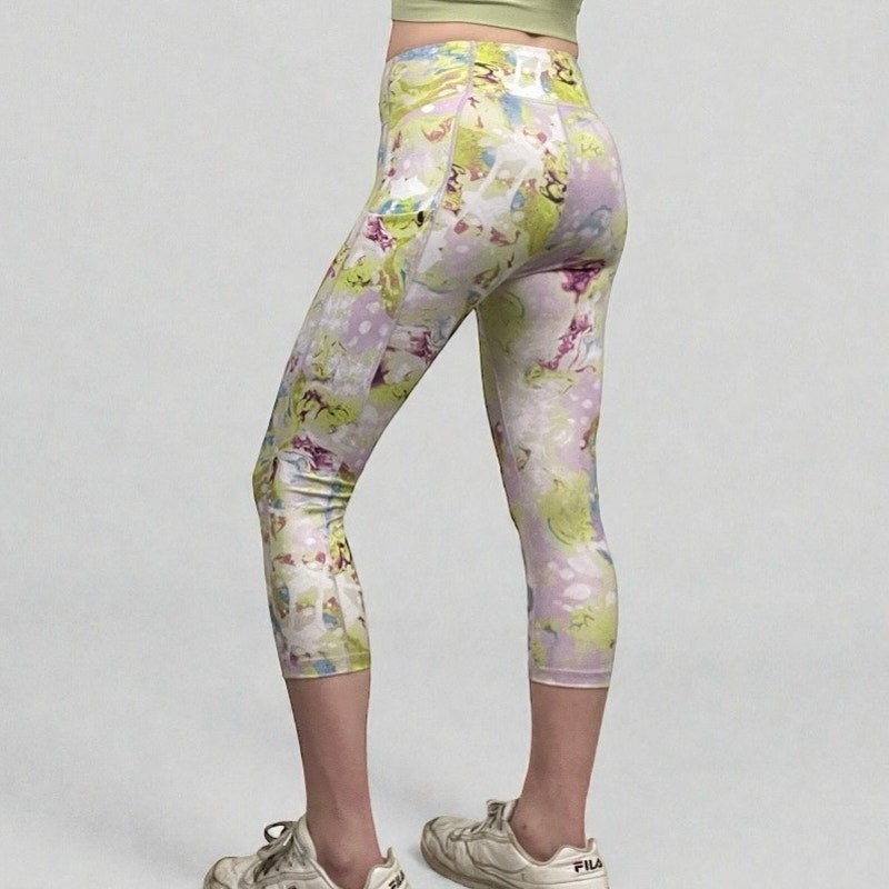 Tek Gear Colorful Pastel Abstract Print High Rise Active Workout Leggings