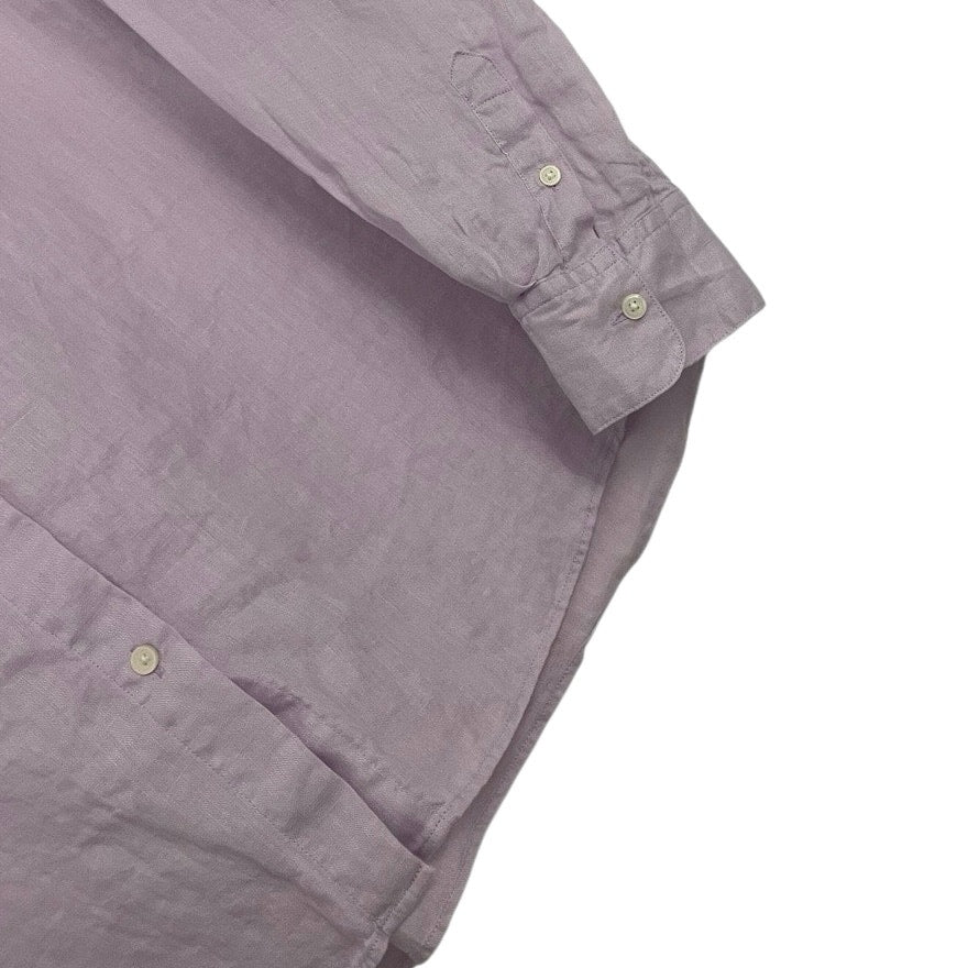 Uniqlo Light Purple Long Sleeve Button Down Linen Blouse