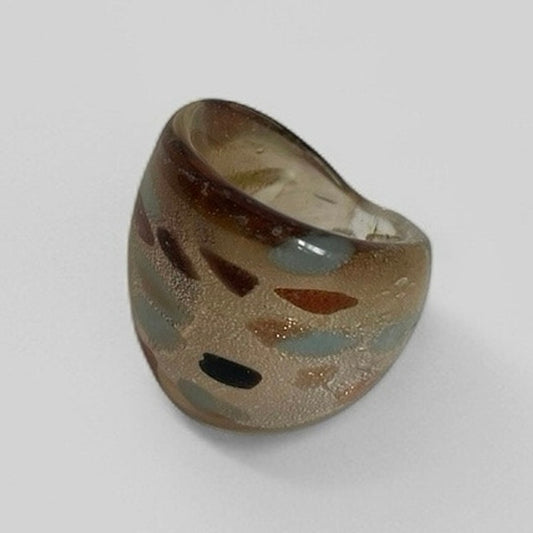 Chunky Vintage Colorful Thick Funky Clear Ring