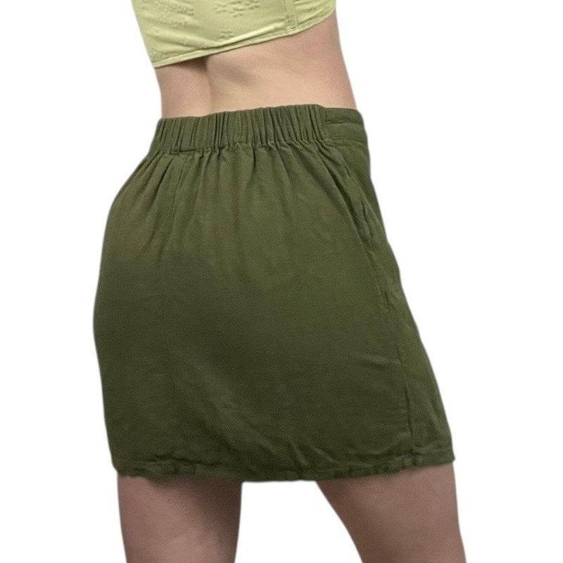 A.N.D. Eawy Olive Green Wrap Mini Skirt