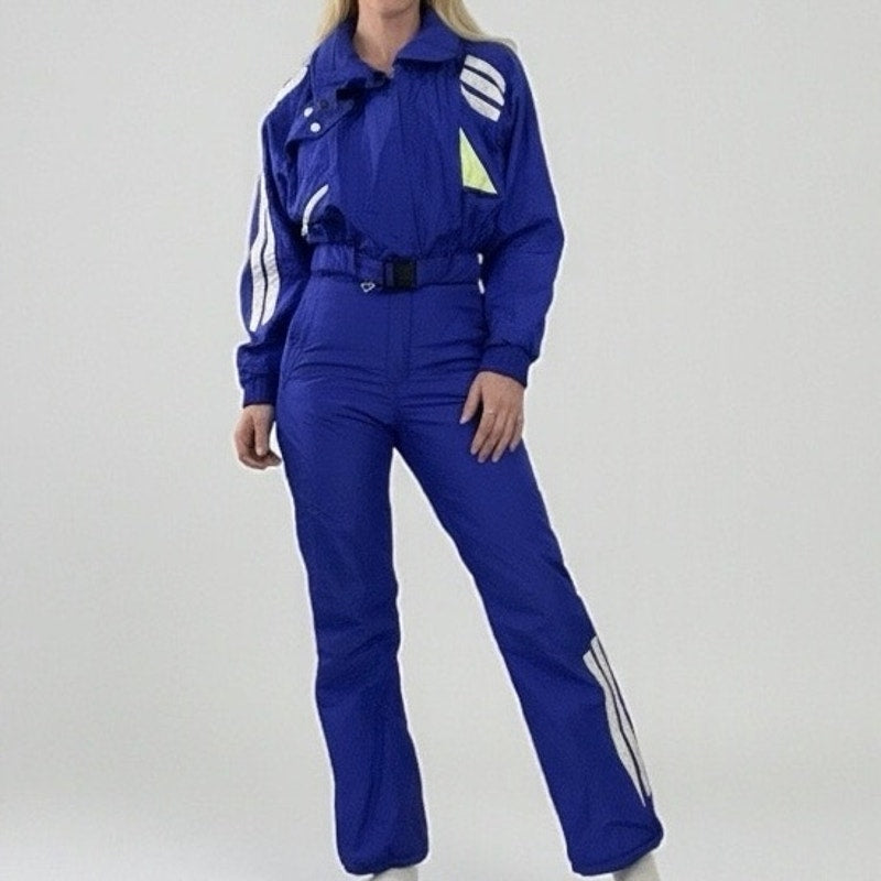 Obermeyer Vintage 90s Blue One-Piece Ski Thinsulate + RECCO Masquerade Snowsuit