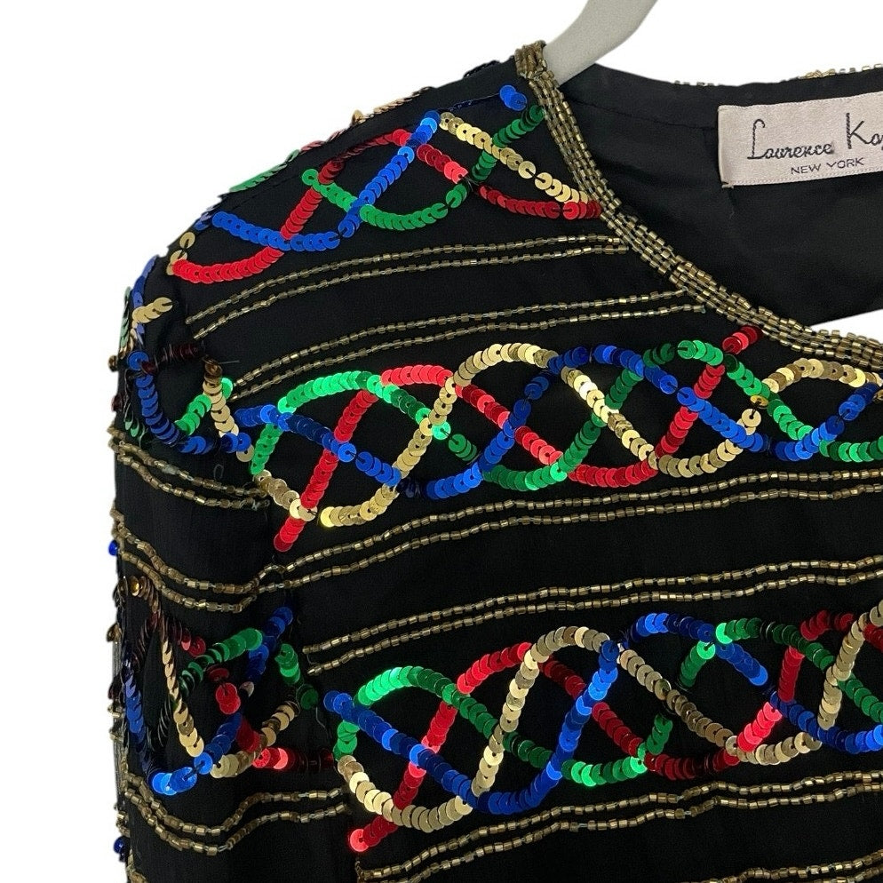 Laurence Kazar Vintage Sequin Beaded Evening Jacket