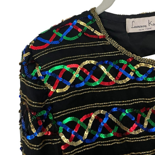 Laurence Kazar Vintage Sequin Beaded Evening Jacket