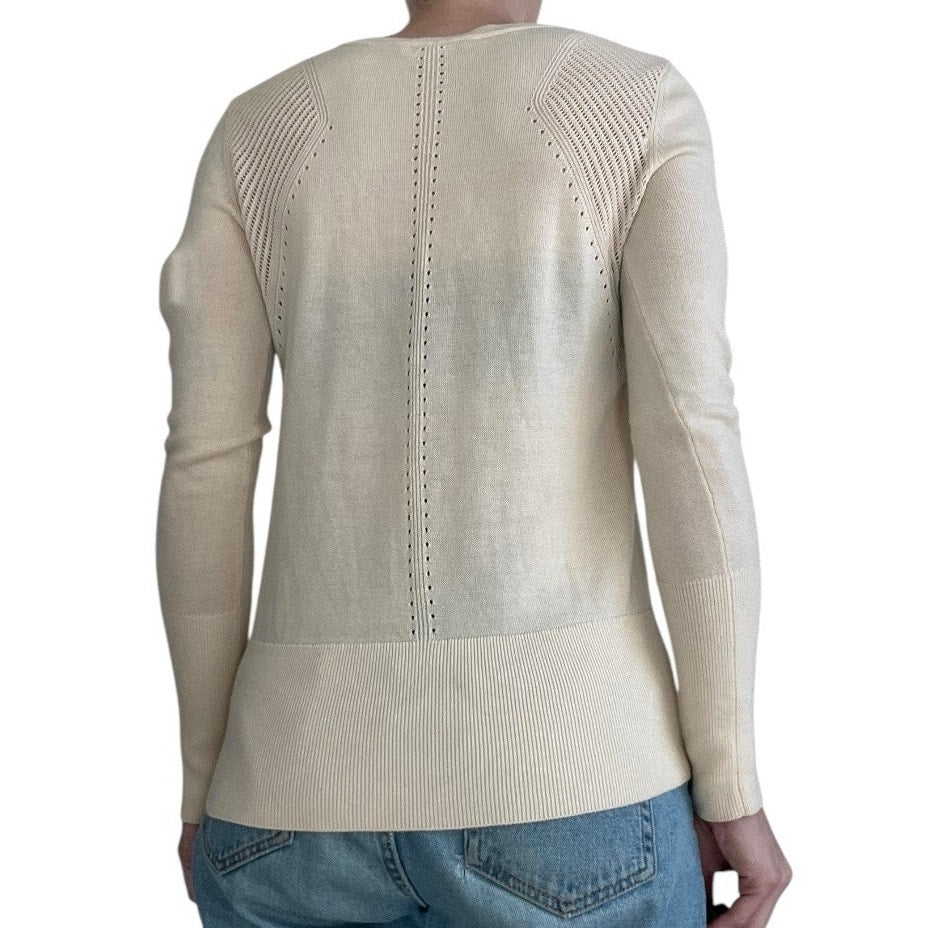 Athleta Cream Knit Wool Soft Sweater