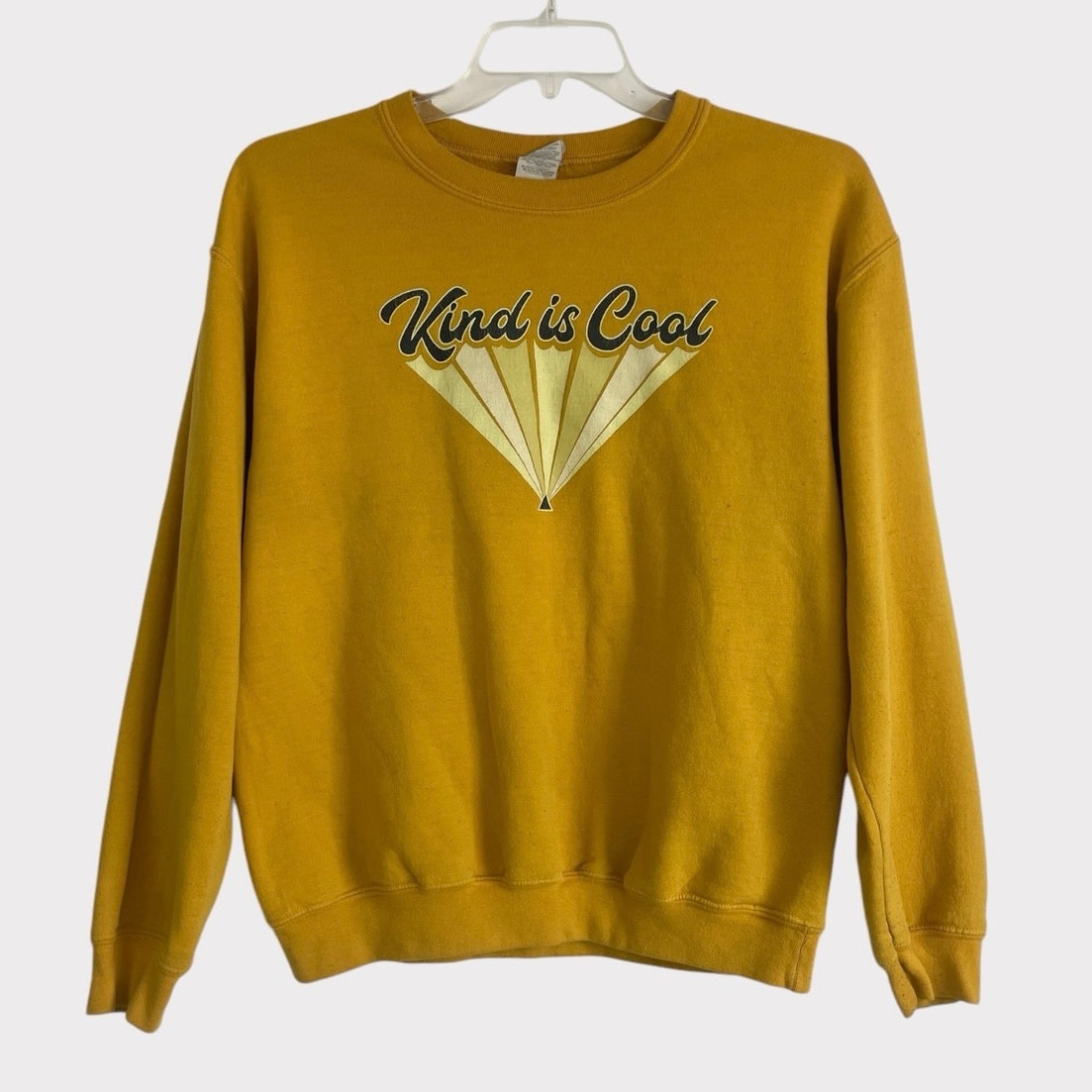 Gildan Yellow Kind Is Cool Graphic Crewneck Sweatshirt