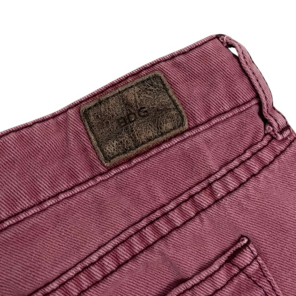 BDG Pink Distressed Low Rise Dolphin Mini Denim Shorts