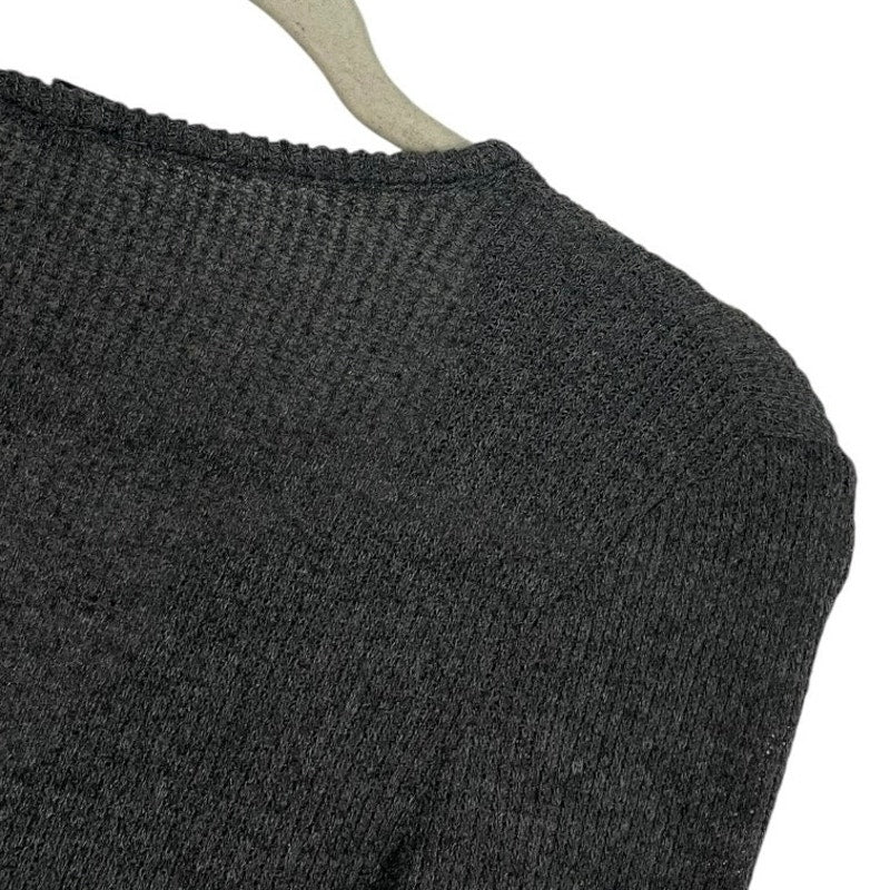 Out From Under Grey Ribbed Long Sleeve V-Neck Top