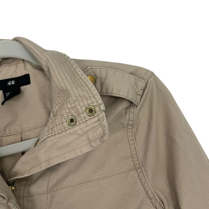 H&M Beige Denim Zip Up Utility Jacket