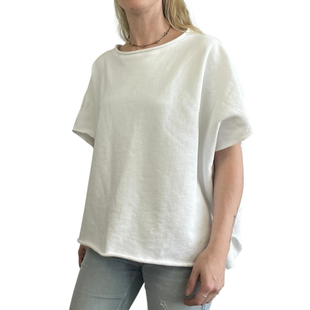 Frank & Eileen Tee Lab White One Size Crewneck Blouse