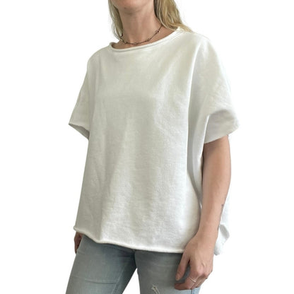 Frank & Eileen Tee Lab White One Size Crewneck Blouse