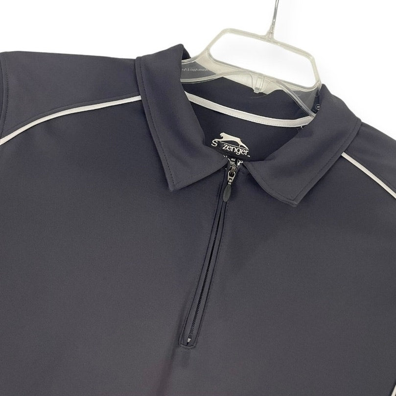 Slazenger Grey Quarter Zip Short Sleeve Active Golf Top