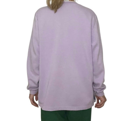 Blair Vintage Purple Butterfly Embroidered White Double Collar Sweatshirt
