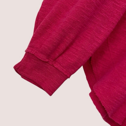 Pilcro Pink Ruffle Seam Knit Long Sleeve Top