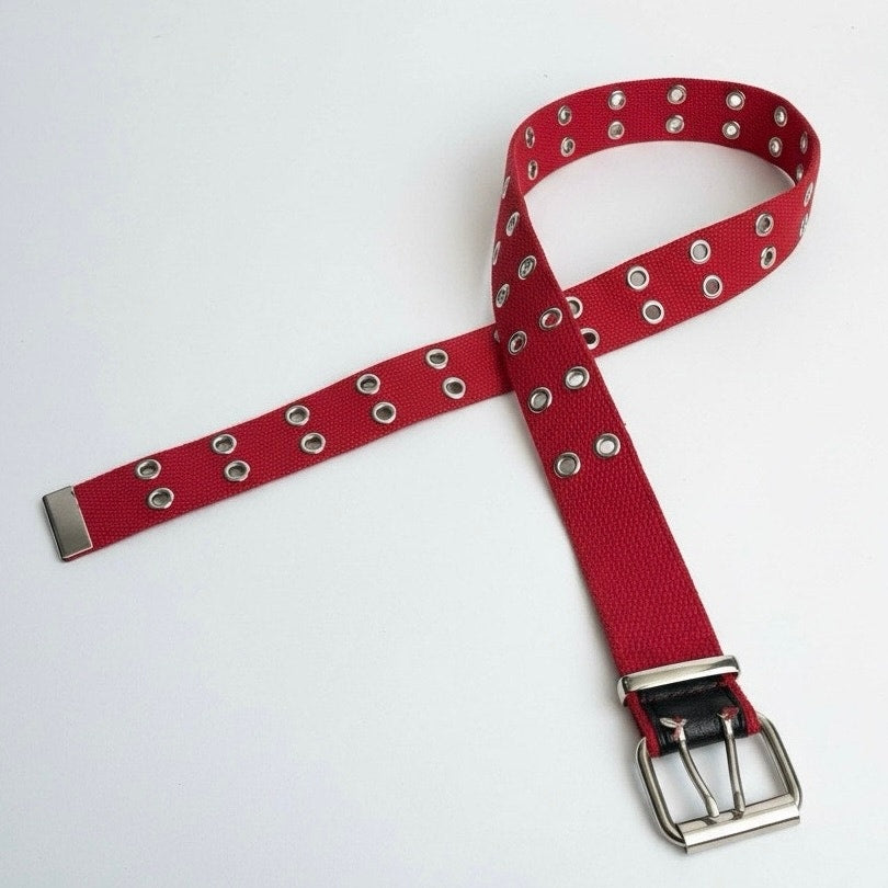 Thick Red Grommet Belt