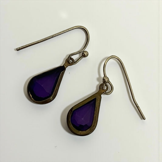 Vintage Purple Gemstone Earrings