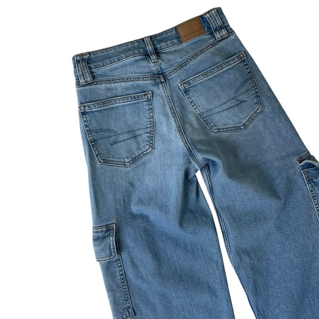 American Eagle Super High Rise Baggy Wide Leg Stretch Jeans