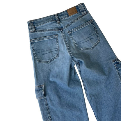 American Eagle Super High Rise Baggy Wide Leg Stretch Jeans