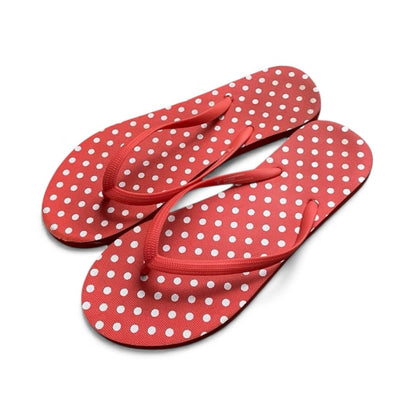 Shade & Shore Orange & White Polka Dot Flip Flop Sandals
