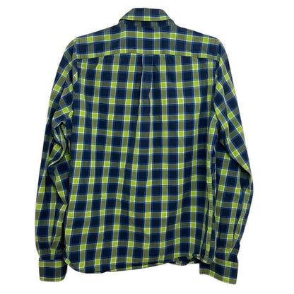 Abercrombie & Fitch Mens Blue & Green Plaid Button Down Muscle Shirt