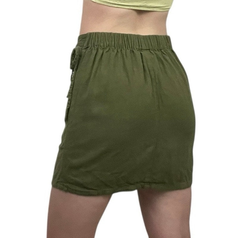 A.N.D. Eawy Olive Green Wrap Mini Skirt