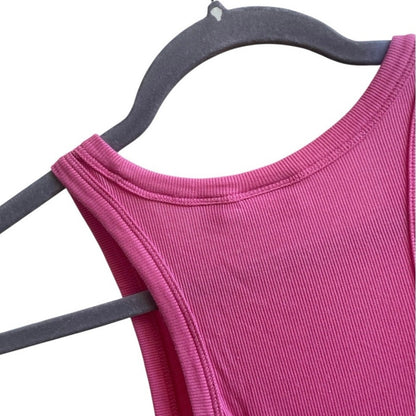 Sun-deh Pink Cropped Ribbed Tank Top