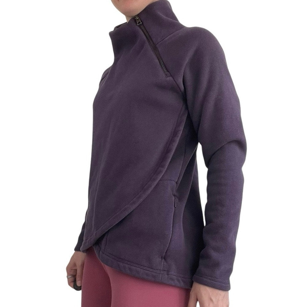 Athleta Purple Soft Asymmetrical High Neck Sweatshirt