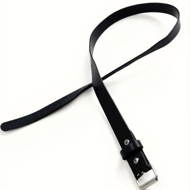 Black Leather Silver Buckle Belt