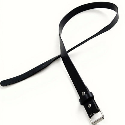 Black Leather Silver Buckle Belt