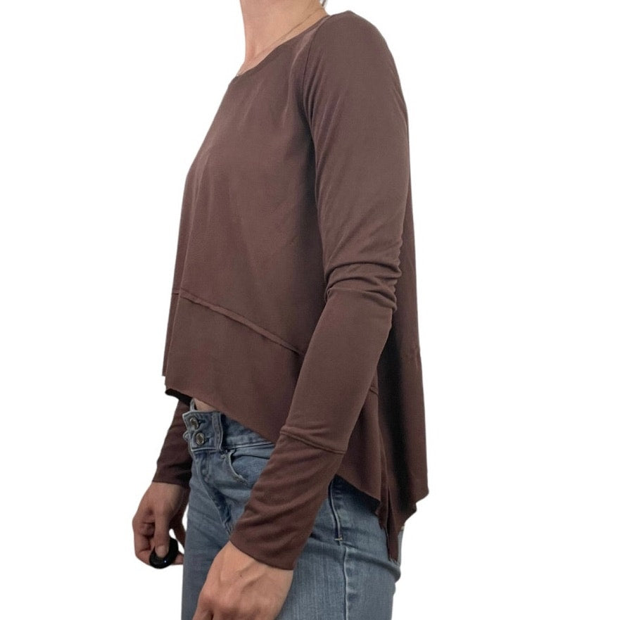 Adidas Soft Brown Long Sleeve Asymmetrical Top