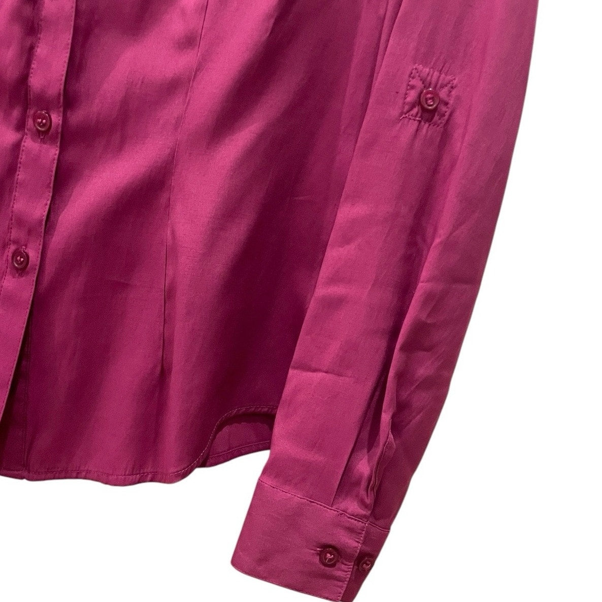 Joanna Vintage Vibrant Magenta Long Sleeve Button Down Blouse