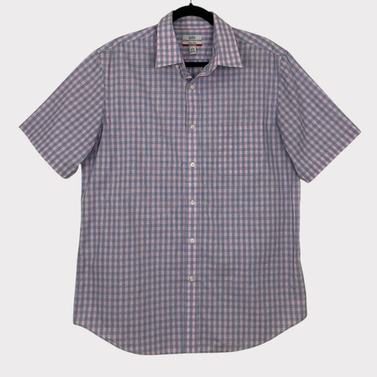 Croft & Barrow Mens Easy Care Pink & Blue Gingham Button Down Shirt