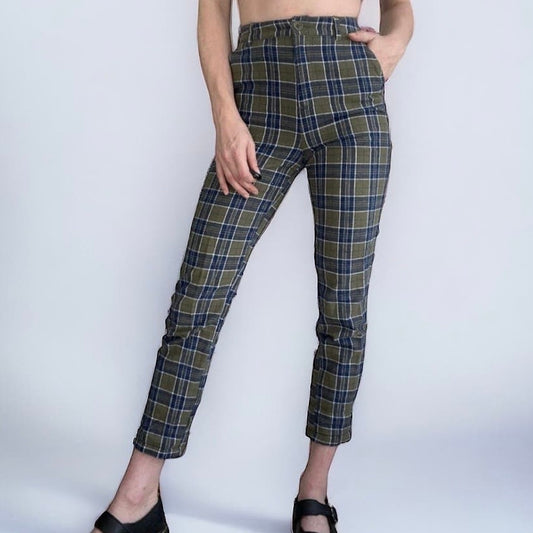 ASOS Green and Blue Plaid Trousers