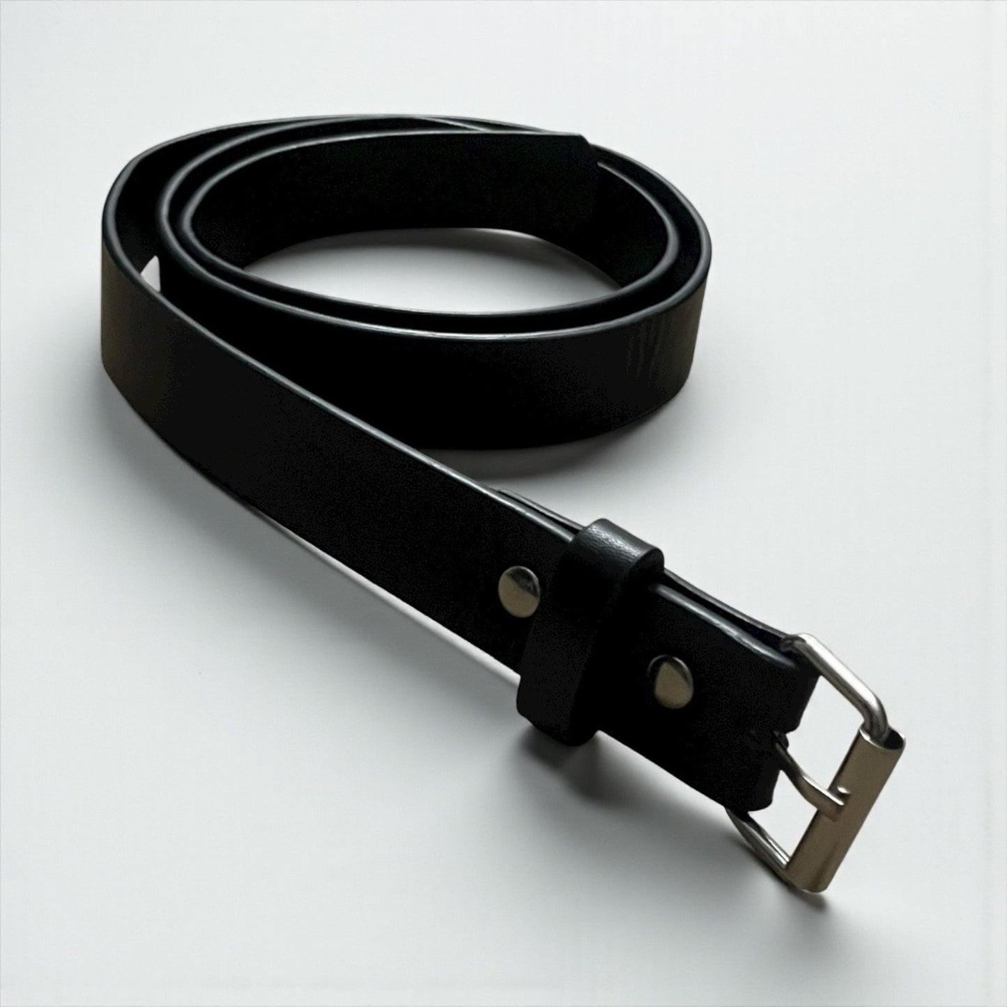 Black Leather Silver Buckle Belt