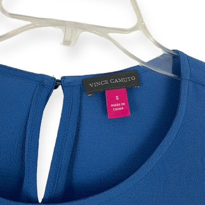 Vince Camuto Vibrant Blue Long Bell Sleeve Cinched Side Lace Up Blouse