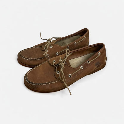 Timberland Mens Brown Genuine Leather Boat Shoes