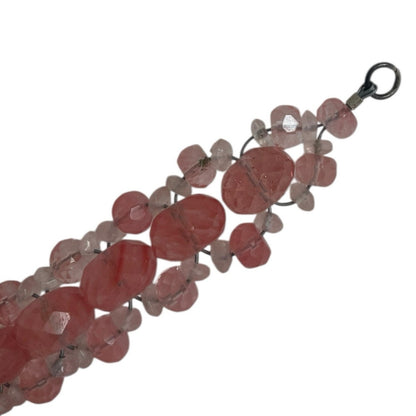 Pink Crystal Thick Beaded Bracelet