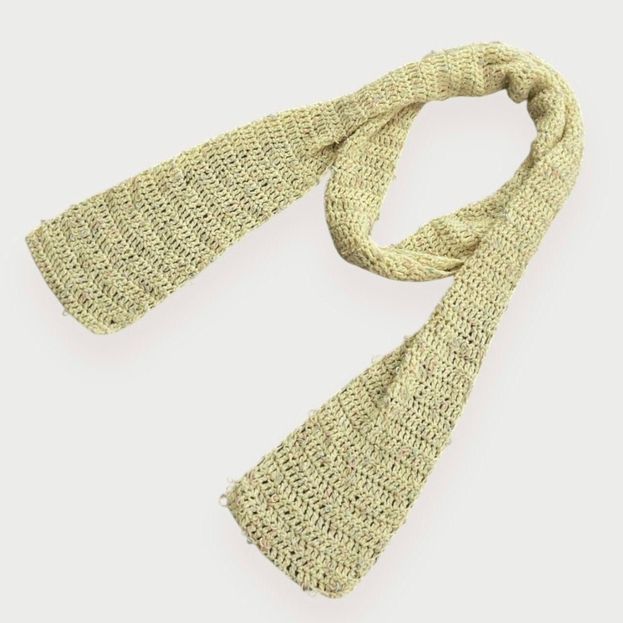 Soft Yellow Pastel Knit Long Scarf