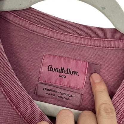 Goodfellow & Co Pink Distressed Cropped Short Sleeve Tee