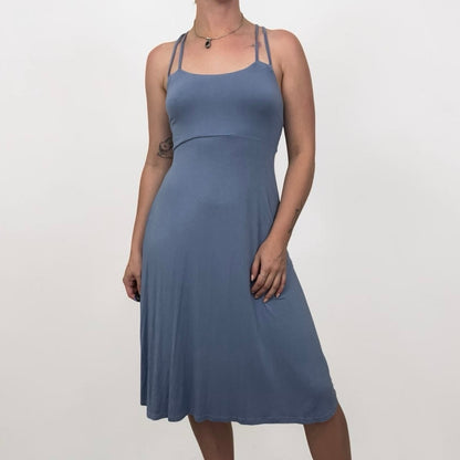 Lascana for Venus Dusty Blue Strappy Open Back Midi Dress